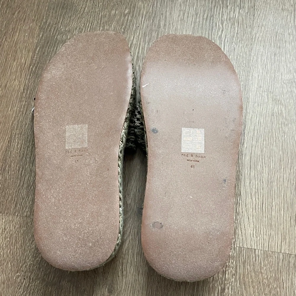 RAG & BONE LOGAN SLIDE 41 New Warm Khaki & Green Net - Picture 7 of 7